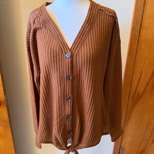 Maurice’s Women's Brown Button-Up Top Size Medium